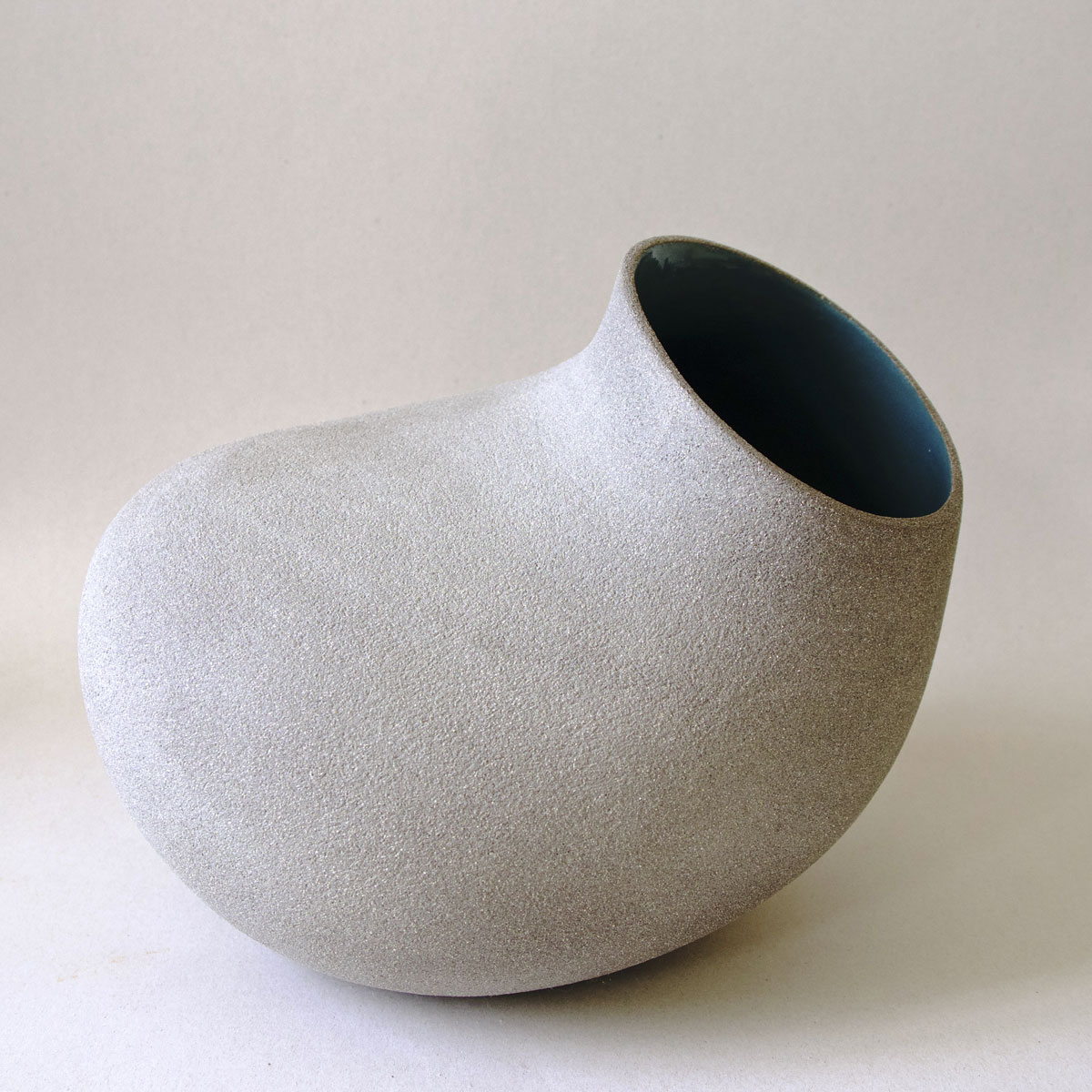 cocoon sculptural vessel medium teal myrto zirini ceramic art04