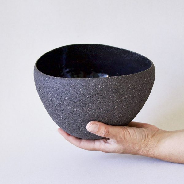 deep open pebble bowl blue black myrto zirini ceramic art04